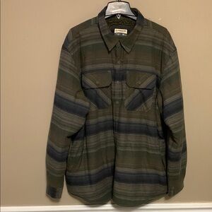 Magellan Campfire Flannel Shacket Men Sz 2XL Sherpa Lined Snaps Shirt Jacket